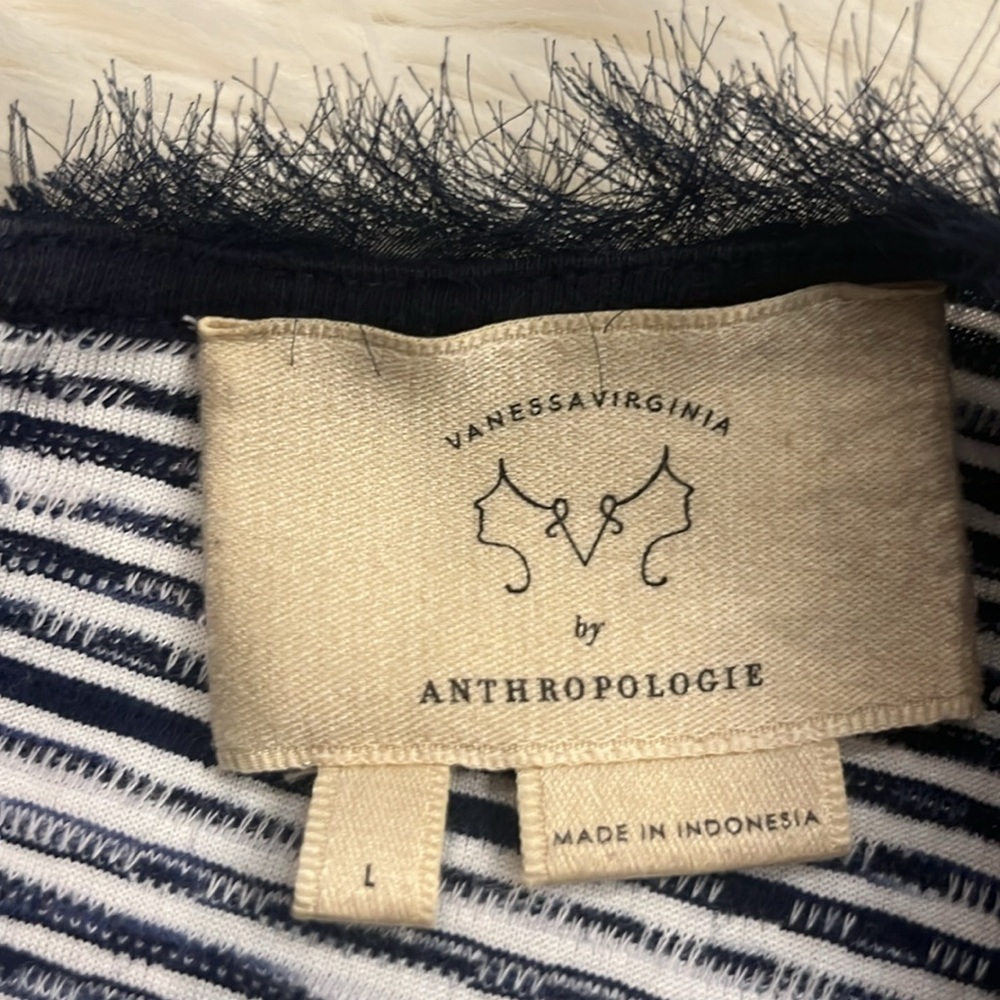 Anthropologie Vanessa Virginia Indira eyelash fringe top L - Picture 5 of 9